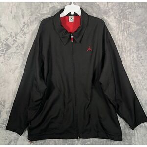 Vintage Nike Air Jordan Track Jacket Mens 2XL Black Red Full Zip Lined Y2K